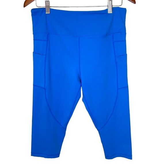 Zyia Active Light N Tight Hi-Rise Crop 17” Leggings Royal Blue - Picture 4 of 11